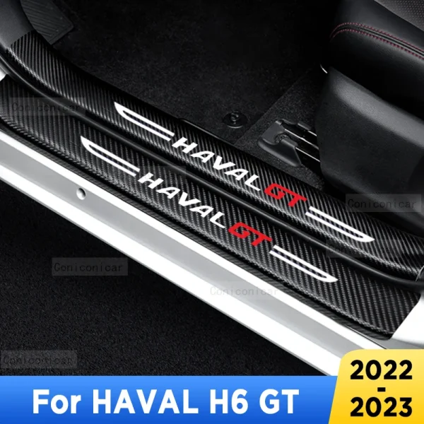 For-HAVAL-H6-GT-2022-2023-Auto-Tailgate-Guard-Door-Sill-Pedal-Carbon-Fibre-Texture-Accessories[