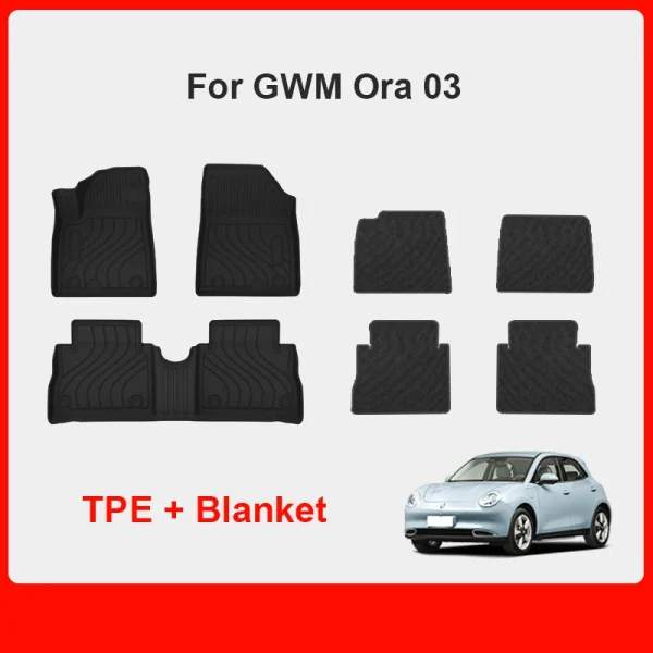 TPE Floor Mat for For GWM Ora 03 Trunk Cargo Mat for Great Wall Motor Haomao Funky Cat