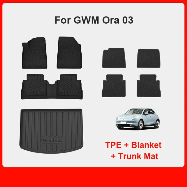 TPE Floor Mat for For GWM Ora 03 Trunk Cargo Mat for Great Wall Motor Haomao Funky Cat