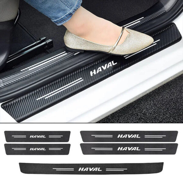 Car Door Sill Plate Carbon Fiber Protector Stickers