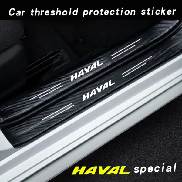 Car Door Sill Plate Carbon Fiber Protector Stickers