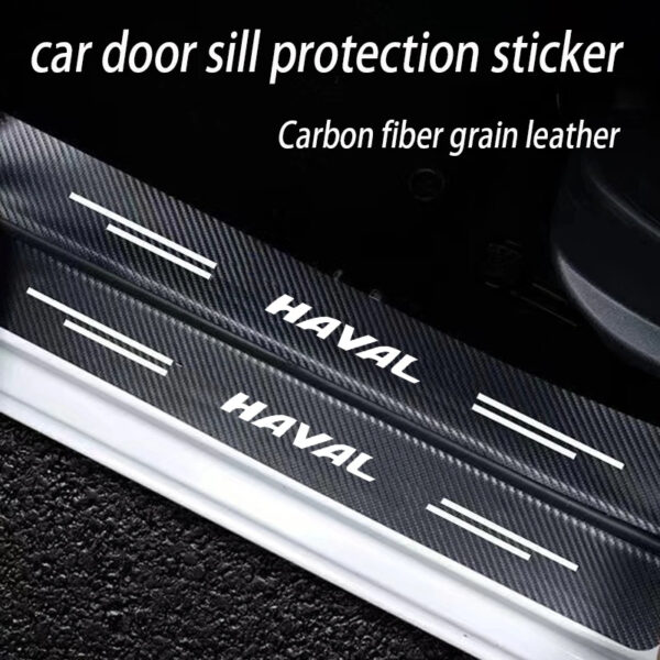 Car Door Sill Plate Carbon Fiber Protector Stickers