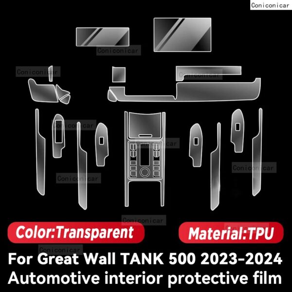 TPU For GWM WEY TANK 500 2023 2024 Transparent Protective Film